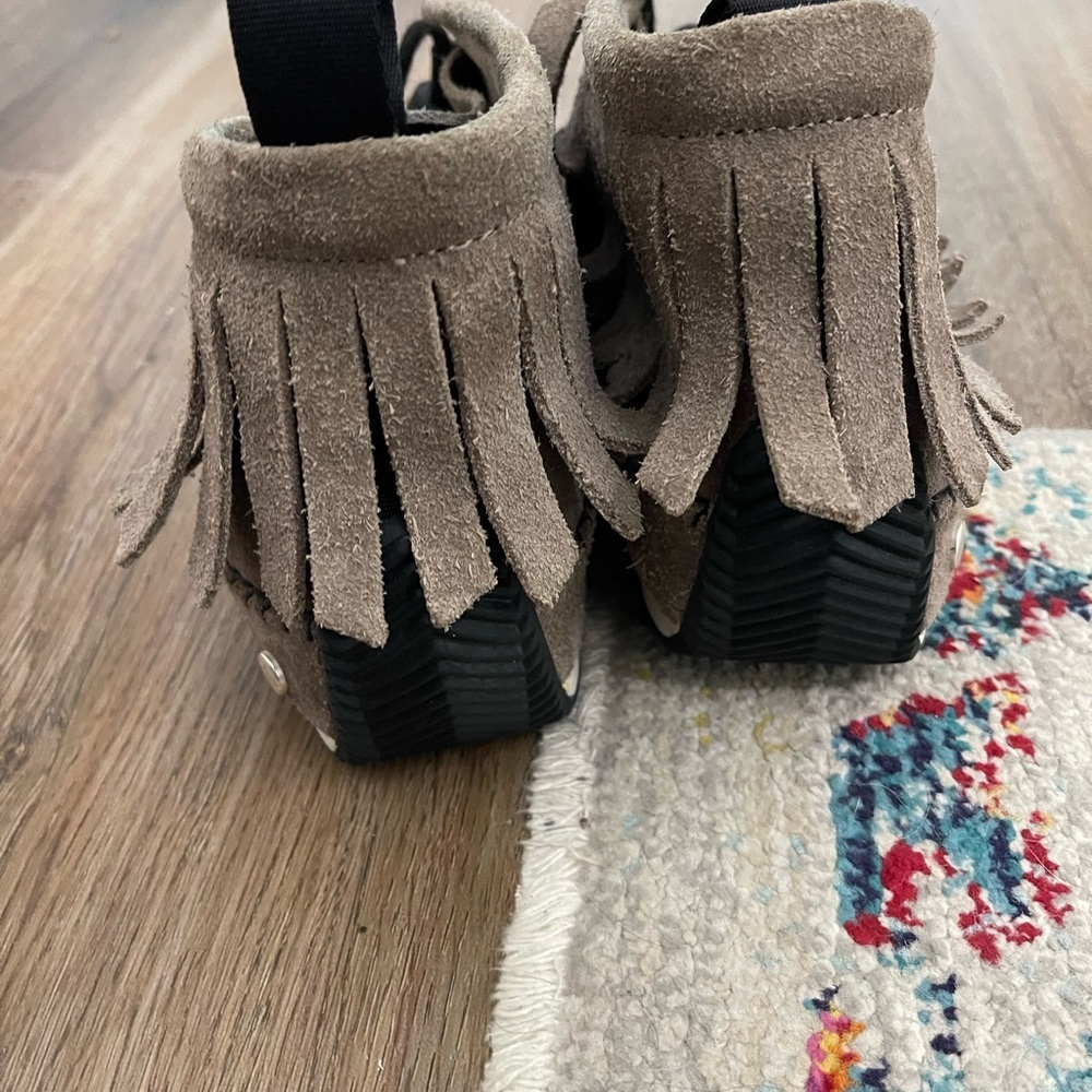 Rag & Bone Ankle Bootie Boot sz 7 Suede Leather Fringe Moc Pull-on Slip-on 37 - Picture 4 of 8